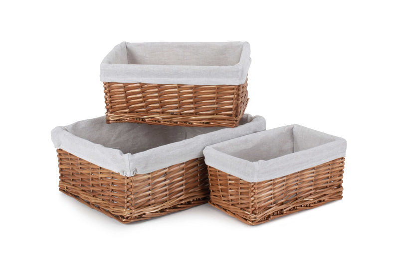 Double Steamed Wicker Storage Basket Stacked