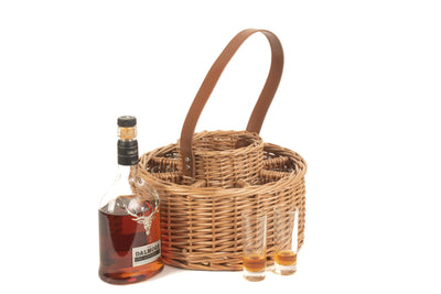 Round Whisky Celebration Basket Example Serve