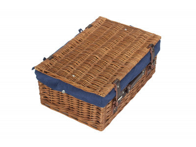 18" Double Steamed Hamper with Navy Blue Lining