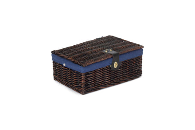 Chocolate Brown Hamper Blue Lined Front