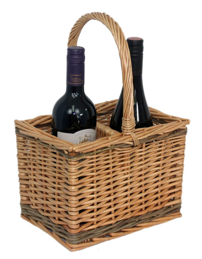 Wicker Bottle Carrier Basket