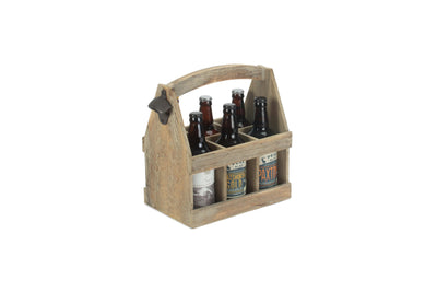 Oak Effect Bottle Carrier 6 Carrier