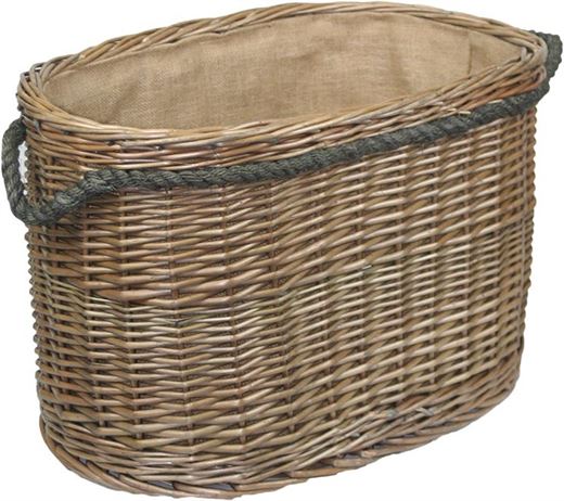 Oval Rope Handled Log Basket