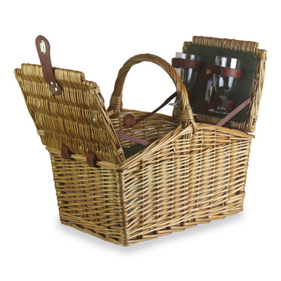 Green Tweed Double Lidded Hamper