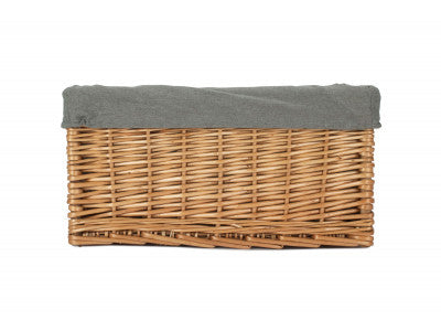 Double Steamed Storage Basket with Grey Sage Lining