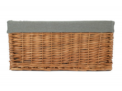 Double Steamed Storage Basket with Grey Sage Lining