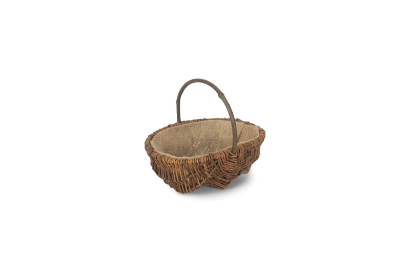 Oval Unpeeled Willow Garden Trug Small Front View