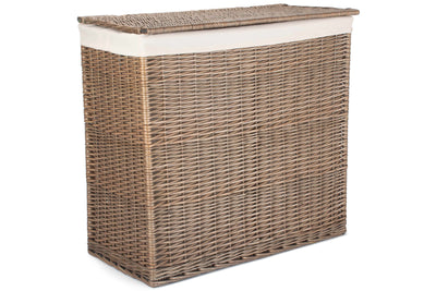 Rectangular Partition Laundry Basket Closed Front