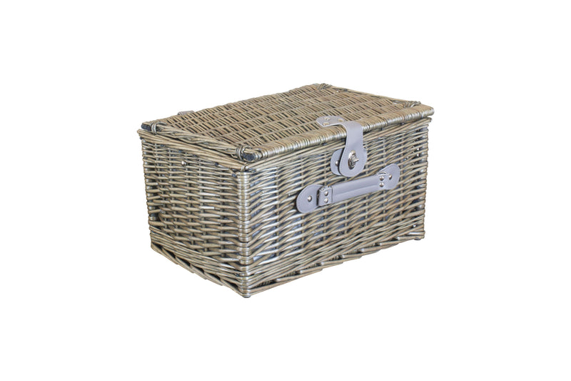 Grey Checked Fitted Chiller Hamper Large Closed