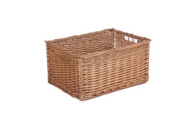 Double Steamed Wicker Storage Baskets With Rose Lining