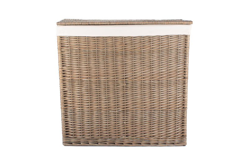 Rectangular Partition Laundry Basket Closed Front