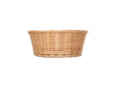 24Cm Round Buff Willow Tapered Tray