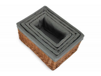 Double Steamed Storage Basket with Grey Sage Lining