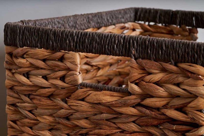 Square Water Hyacinth Storage Basket