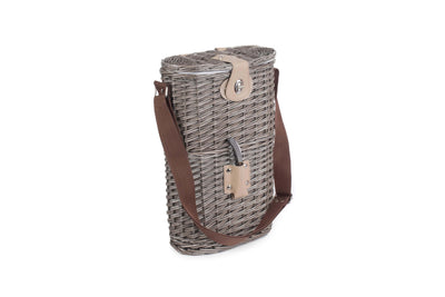 2 Bottle Chilled Carry Basket Front Canvas Strap