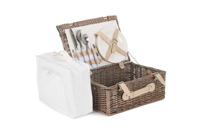 14" Fitted Wicker Picnic Hamper With Cooler