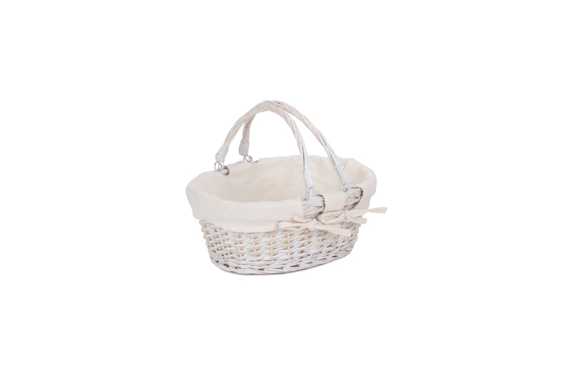 White Swing Handle Shopper Small White Side