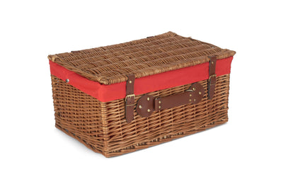 Light Steamed Hamper Red Lined Closed