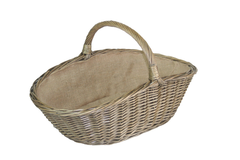 Antique Wash Harvesting Basket Side Large